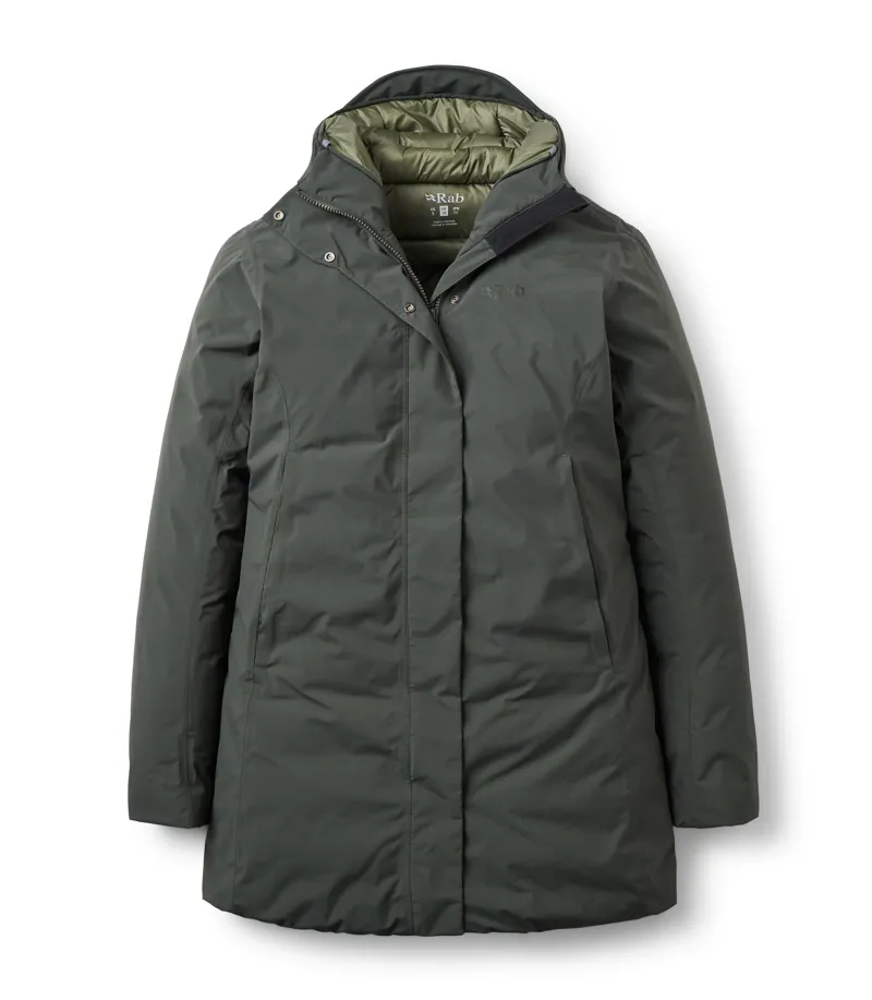 Rab Women's Valiance Waterproof Down Parka - Dark Army