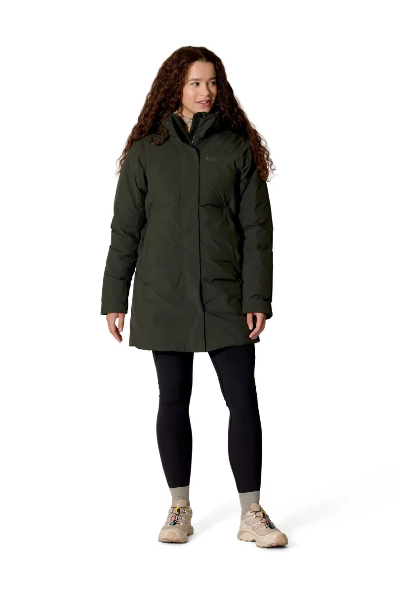 Rab Women's Valiance Waterproof Down Parka - Dark Army-4