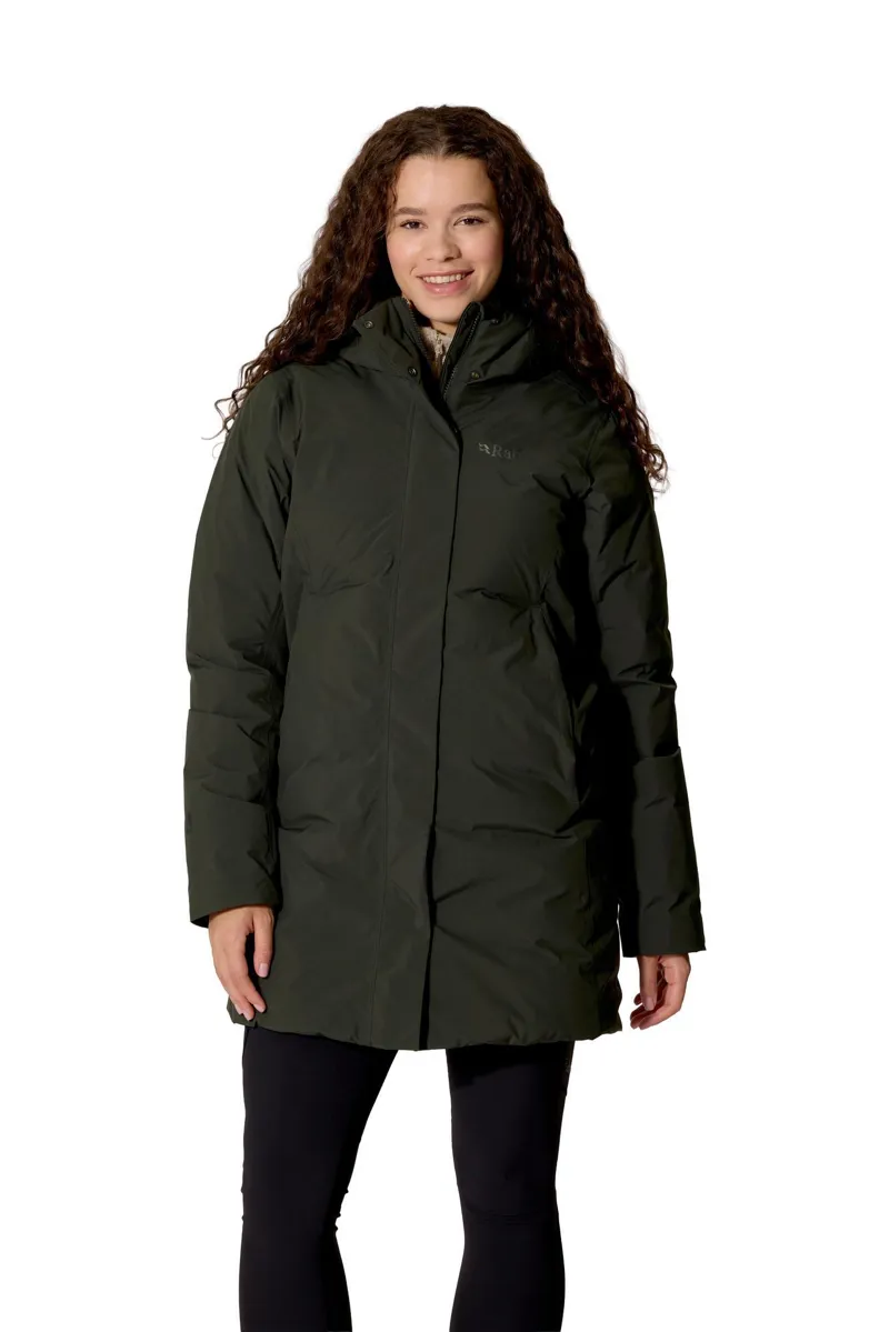 Rab Women's Valiance Waterproof Down Parka - Dark Army-3