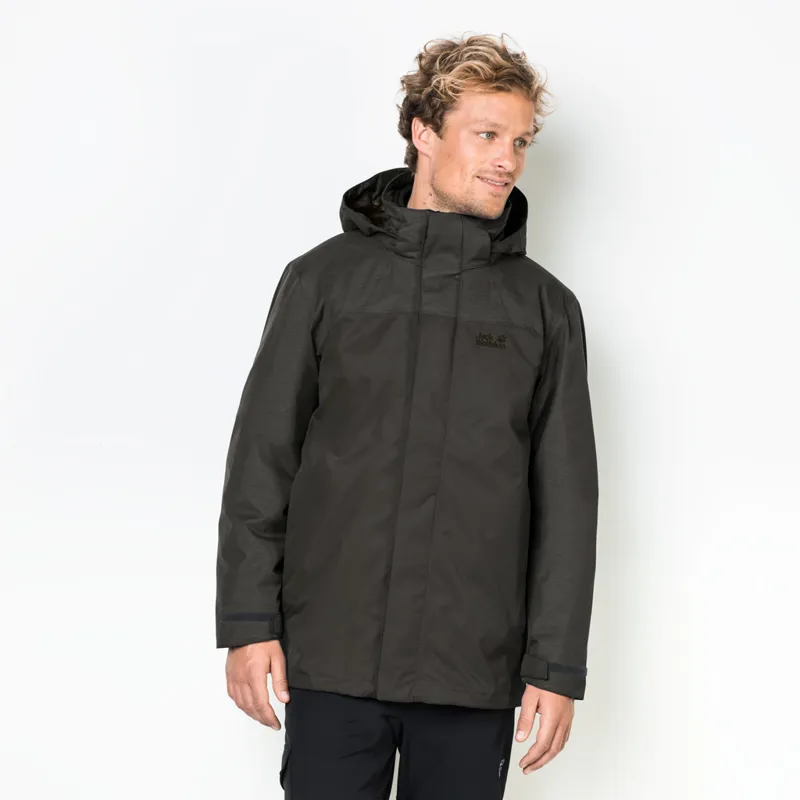 Jack Wolfskin Mens Echo Lake 3 in 1 Jacket Pinewood