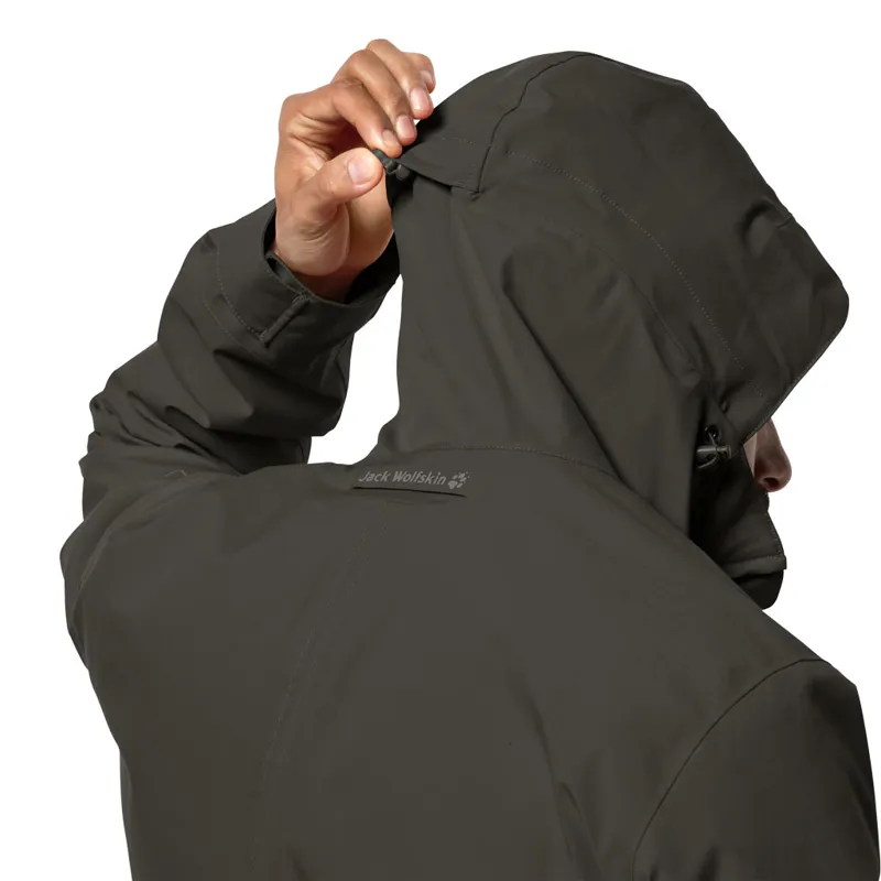 Jack Wolfskin Mens Winter Rain Jacket - Dark Moss-4