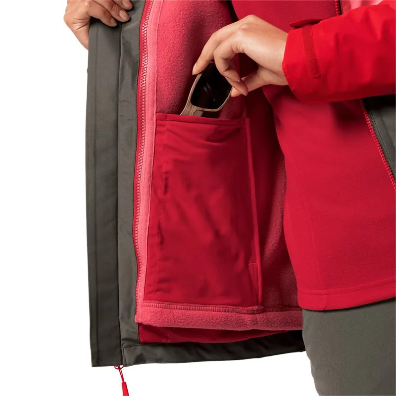 Jack Wolfskin Womens Mount Isa 3-in-1 Jacket -Clear Red-5