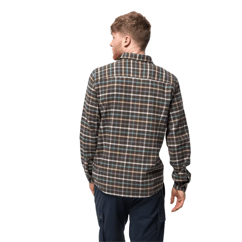 Jack Wolfskin Mens Fraser Island Shirt - Brownstone Checks-2