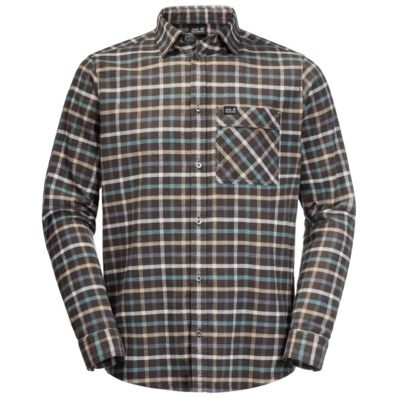 Jack Wolfskin Mens Fraser Island Shirt - Brownstone Checks