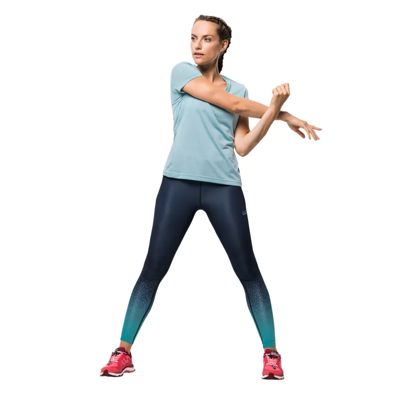 Jack Wolfskin Womens Starry Night Leggings - Midnight Blue All Over-1