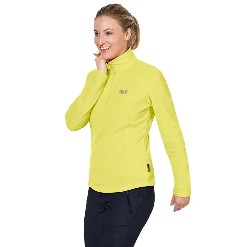 Jack Wolfskin Womens Gecko Fleece Jumper - Lemon-3