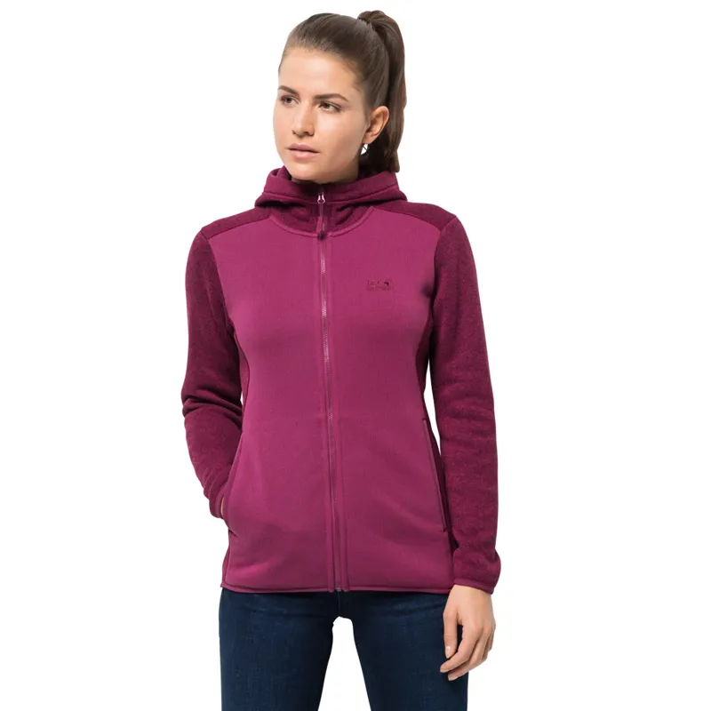Jack Wolfskin Womens Elk Hooded Fleece Jacket - Amethyst-1