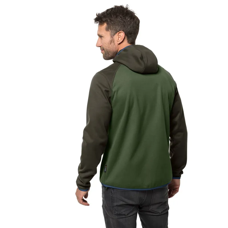 Jack Wolfskin Mens Hydro Hooded Fleece Jacket - Moss-2