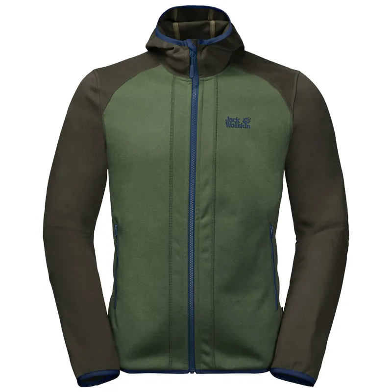 Jack Wolfskin Mens Hydro Hooded Fleece Jacket - Moss