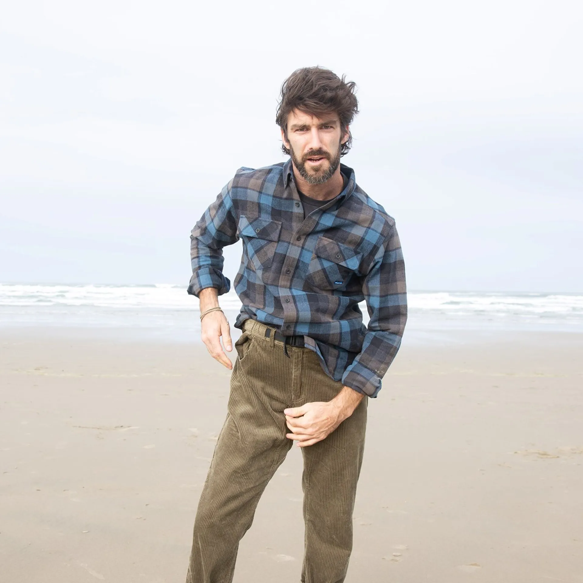 KAVU Men's Roderick Shirt - Long Sleeve Plaid, Snap Placket, UV Protection