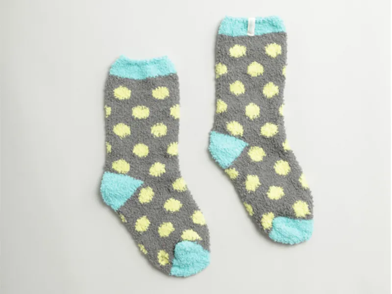 Seasalt Womens Fluffy Socks - Peppercorn Spot