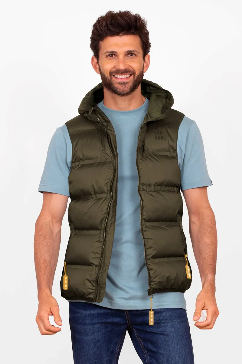 Brakeburn Men's Hooded Gilet - Green