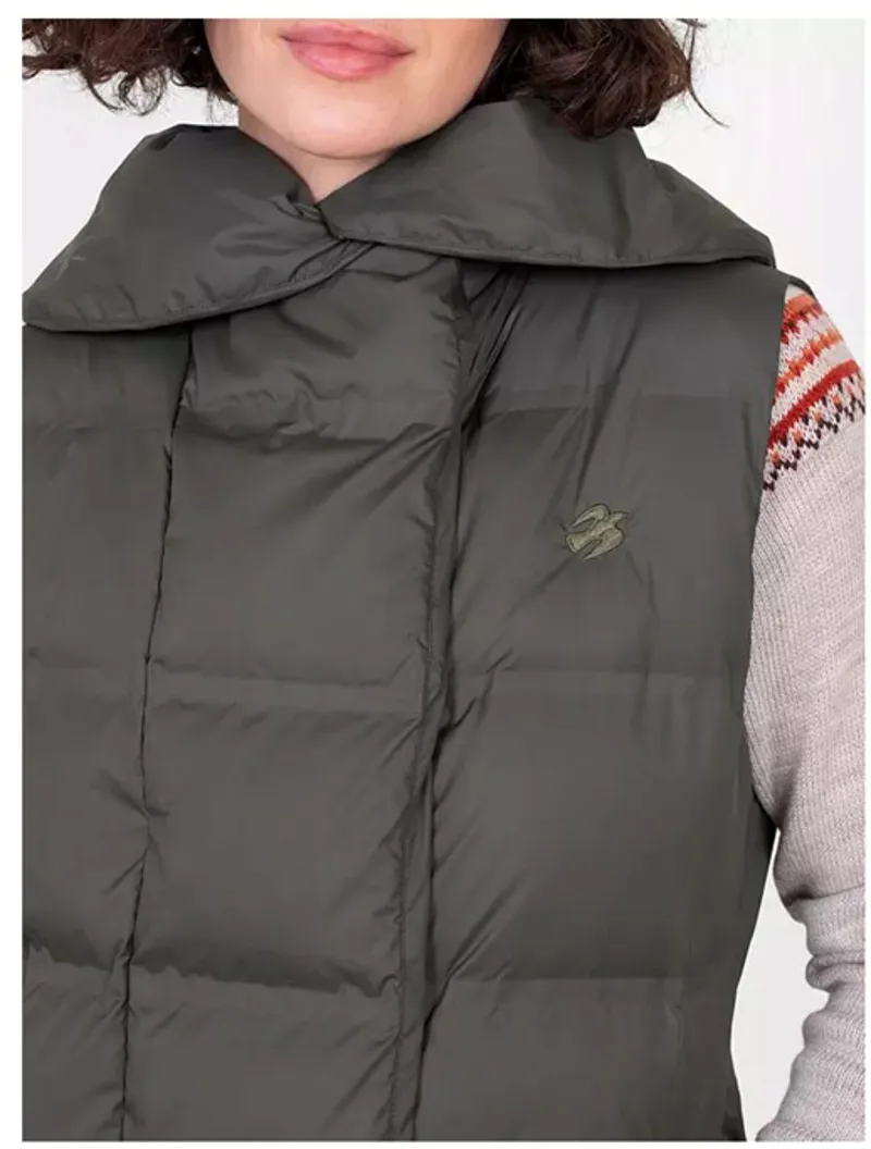 Brakeburn Women's Transition Long Line Gilet - Khaki-3