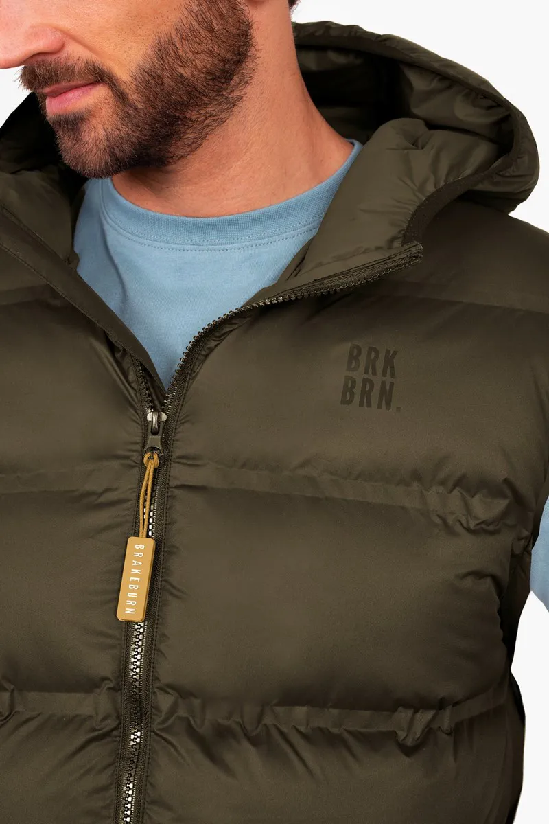 Brakeburn Men's Hooded Gilet - Green-2