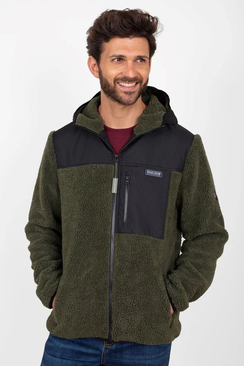 Brakeburn Men's Zip Thru Fleece - Green