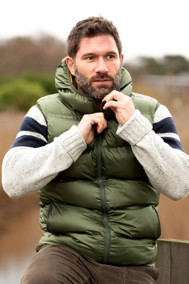 Brakeburn Men's Hooded Gilet - Green-3