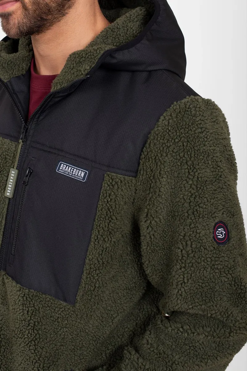 Brakeburn Men's Zip Thru Fleece - Green-3