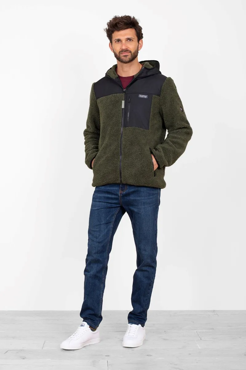 Brakeburn Men's Zip Thru Fleece - Green-2