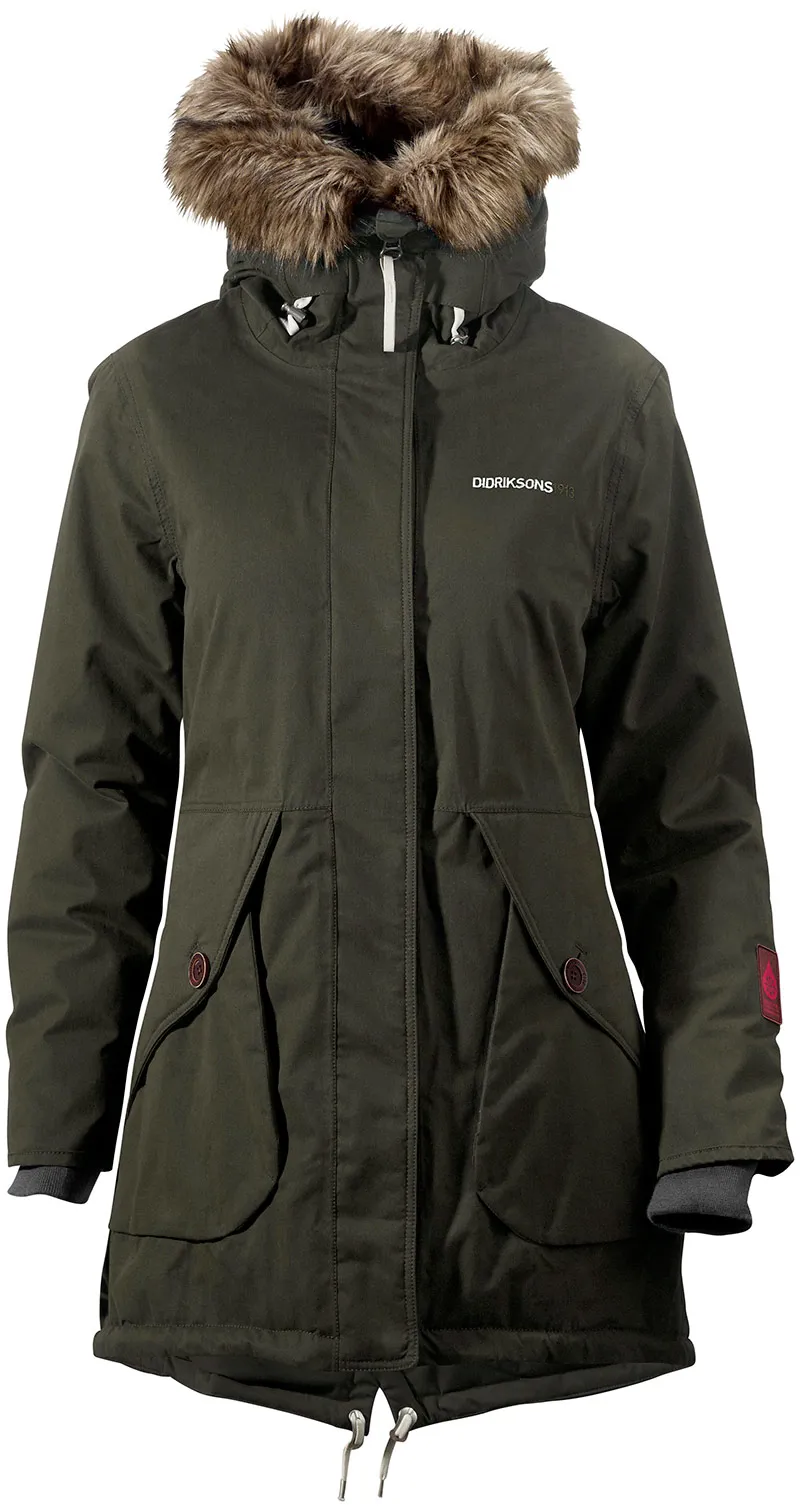 Didriksons Womens Angelina Parka Dark Green