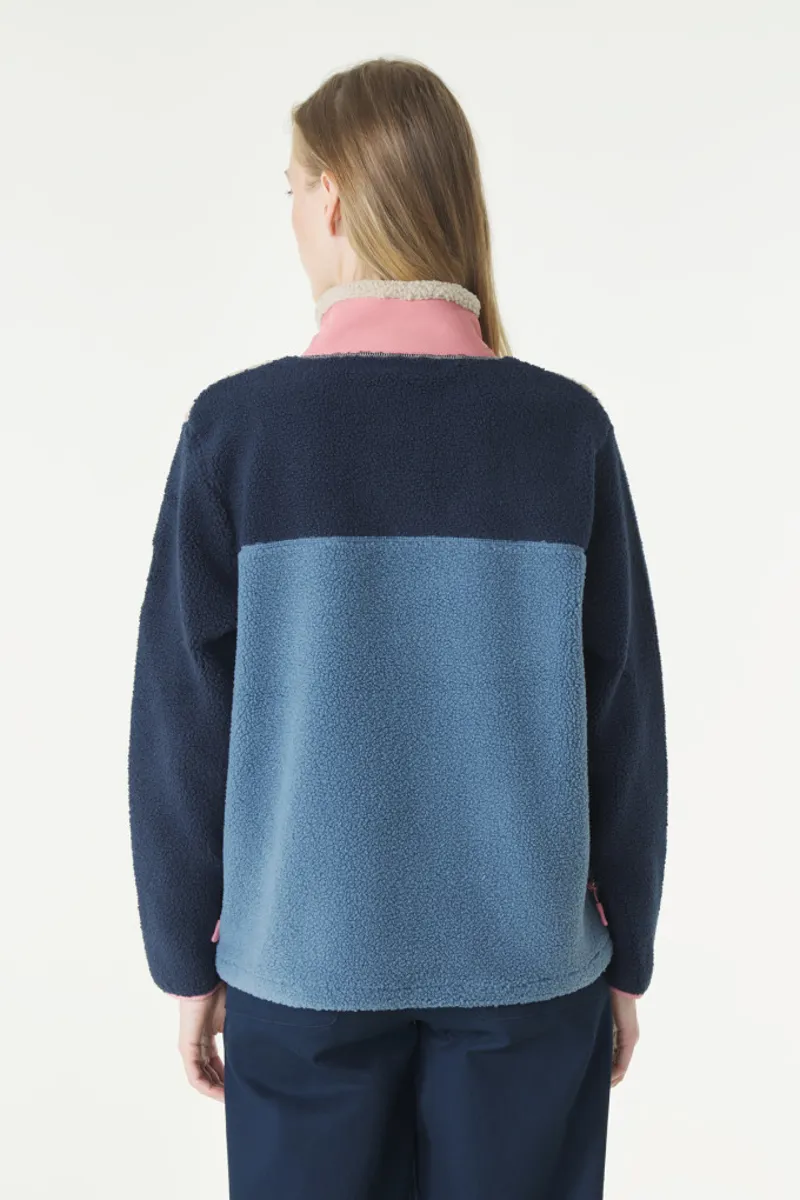Mousqueton Women's Elie Half Snap Sherpa Fleece - Chardon/Mastic/Marine/Pivoine-1