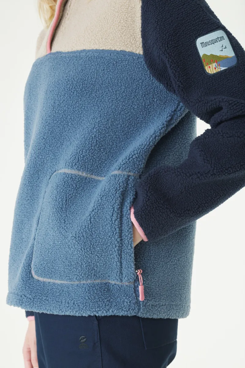 Mousqueton Women's Elie Half Snap Sherpa Fleece - Chardon/Mastic/Marine/Pivoine-2
