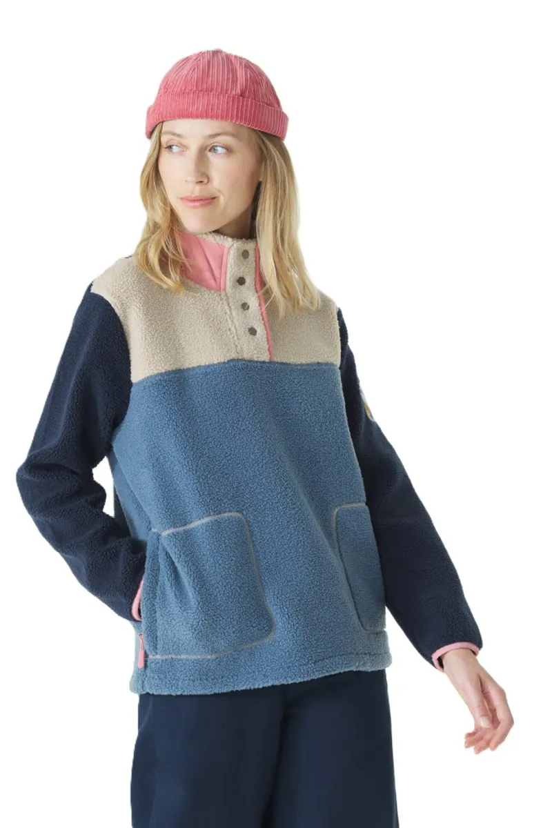 Mousqueton Women's Elie Half Snap Sherpa Fleece - Chardon/Mastic/Marine/Pivoine