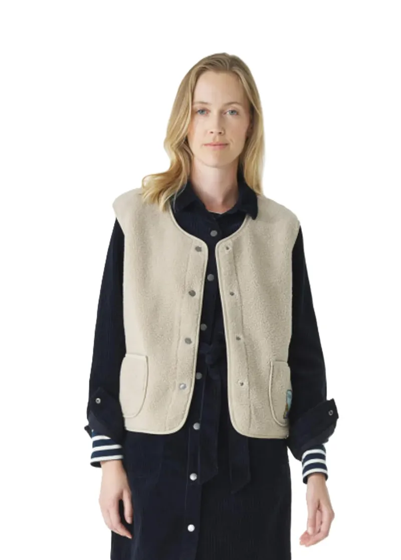Mousqueton Women's Ginou Sherpa Fleece Gilet - Mastic