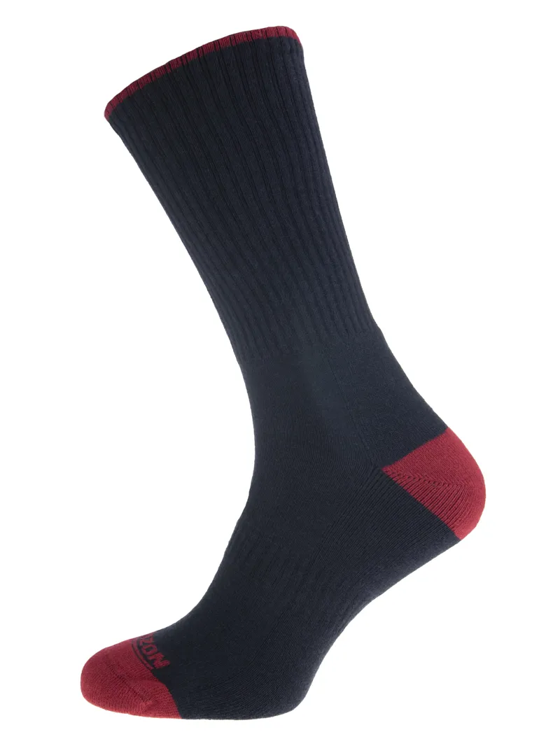 Horizon Lifestyle Men's Bamboo Sock Plain - Navy/Red