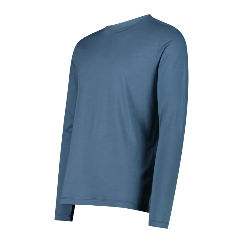 CMP Men's Long Sleeve Merino Blend Base Layer - Solid Avio-2