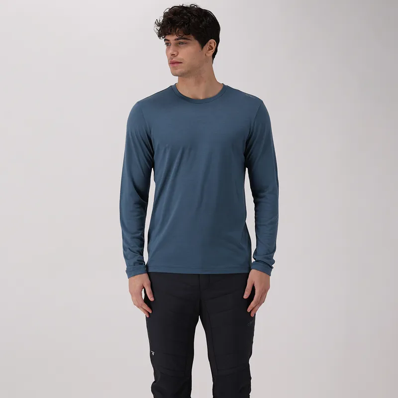 CMP Men's Long Sleeve Merino Blend Base Layer - Solid Avio-3