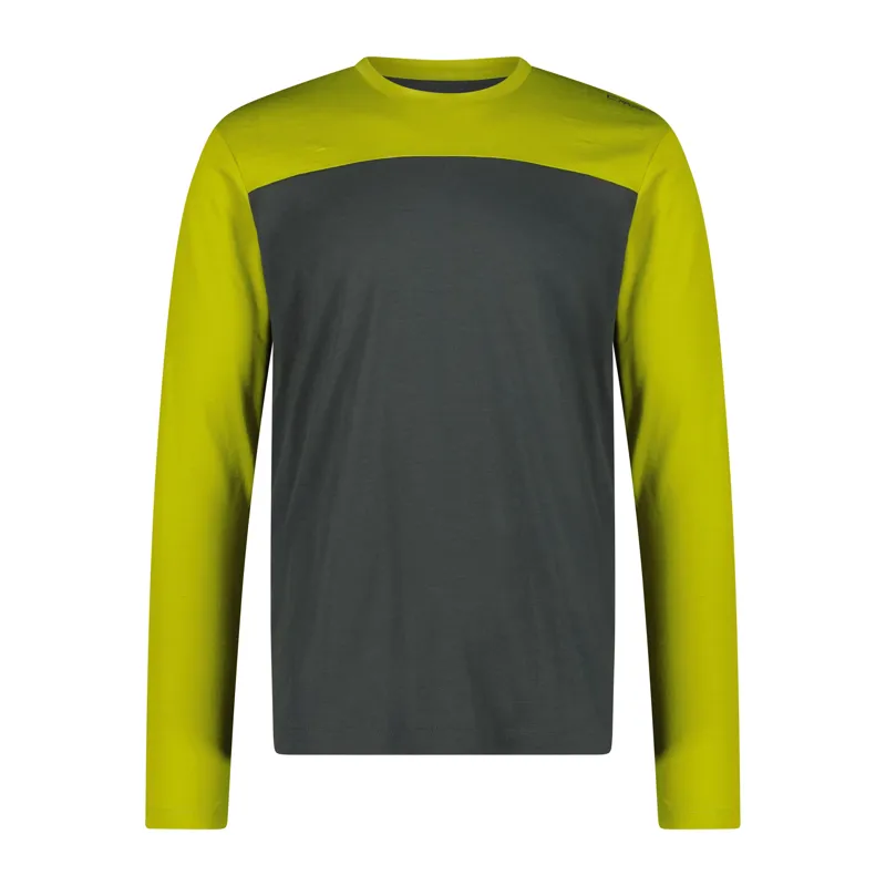 CMP Men's Long Sleeve Merino Blend Base Layer - Black/Pine