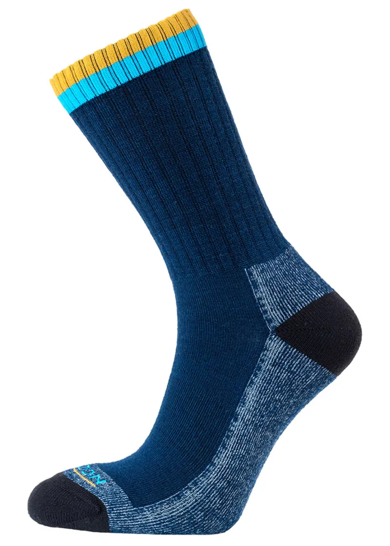 Horizon Men's Premium Micro Crew Sock - Navy/Amber