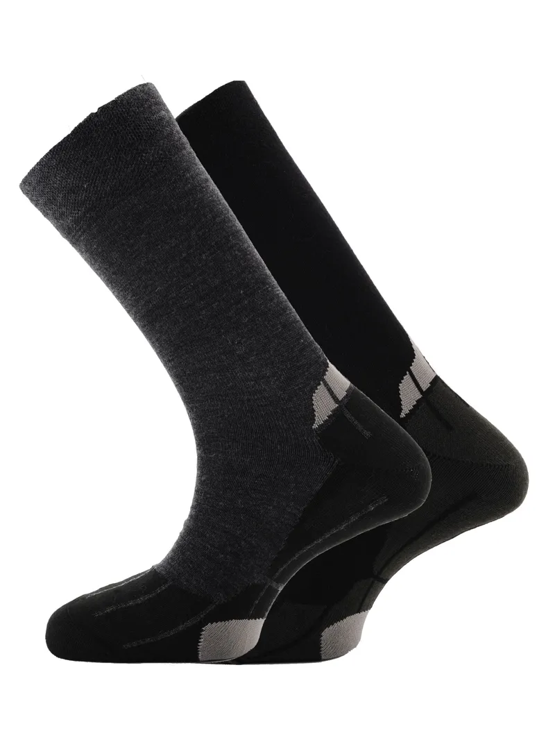 Horizon Merino Liner Sock Twin Pack - Black/Charcoal