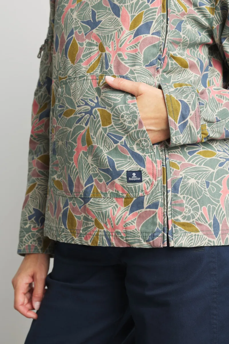 Mousqueton Women's Sauzon Print Jacket -  Aqua Oyat-3