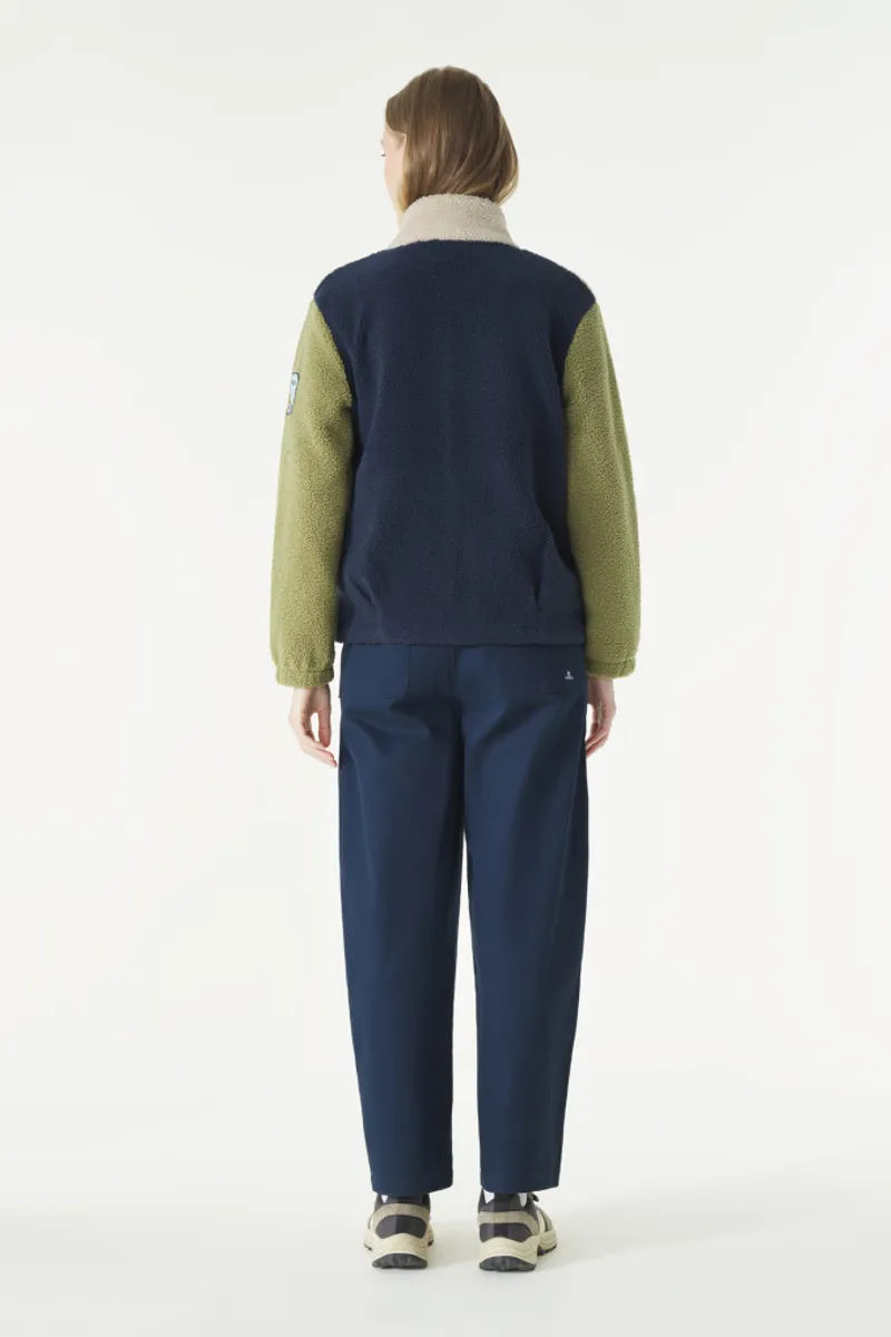 Mousqueton Women's Solent Sherpa Fleece Jacket - Mastic/Marine/Mousse/Pivoine-2