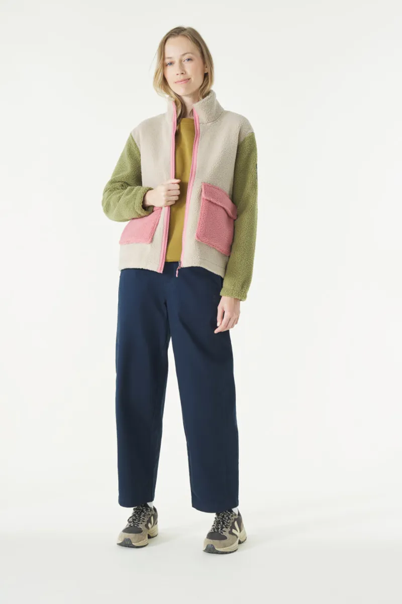 Mousqueton Women's Solent Sherpa Fleece Jacket - Mastic/Marine/Mousse/Pivoine-1