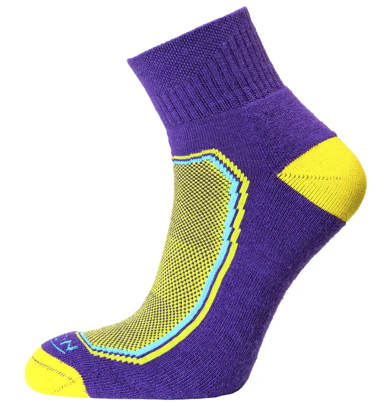 Horizon Premium Quarter Sock - Purple/Yellow